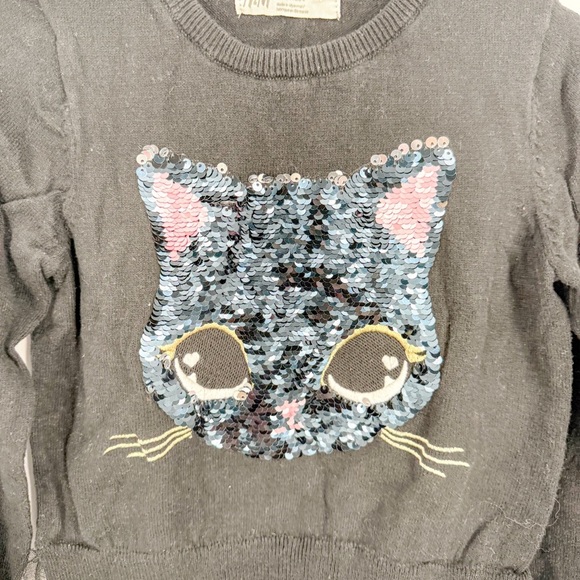 H&M Black Sequin Sweater with Tulle Hem - Picture 3 of 4